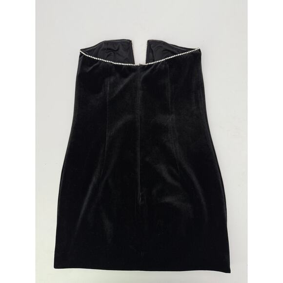 Meshki Elysia Rhinestone Black Strapless Mini Dress - Small - Picture 4 of 8